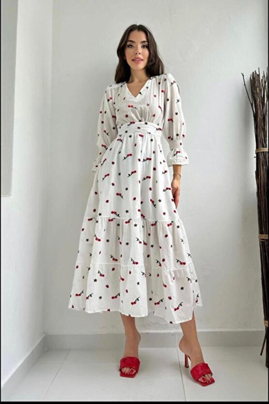 munn collection Kırmızı Gipeli Vual Elbise