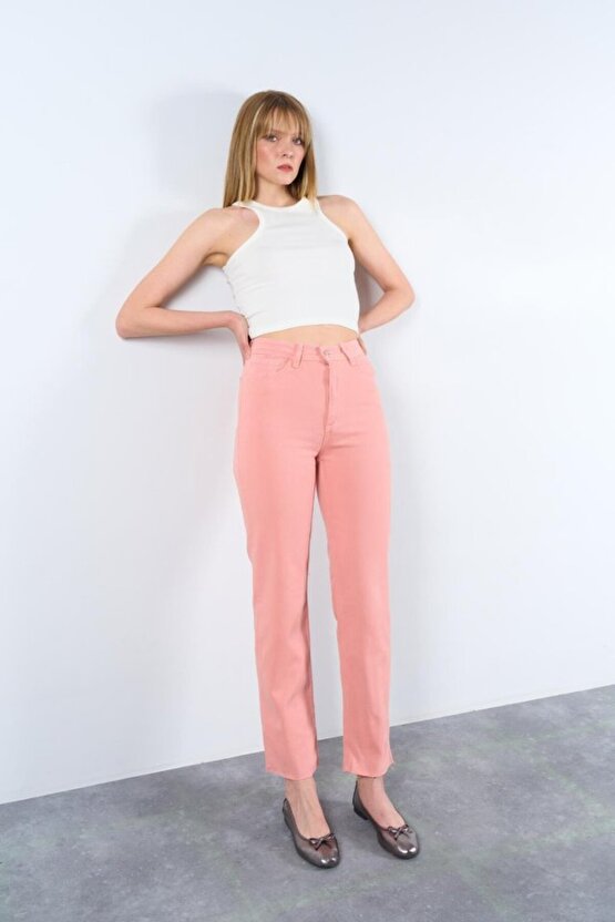 Edolika Strong Düz Pantolon - Pudra