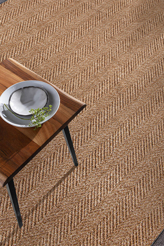 0503-Gri Kumaş Bordür Sisal Halı Kilim Hav Toz Vermez Kolay Temizlenen Hasır Kilim