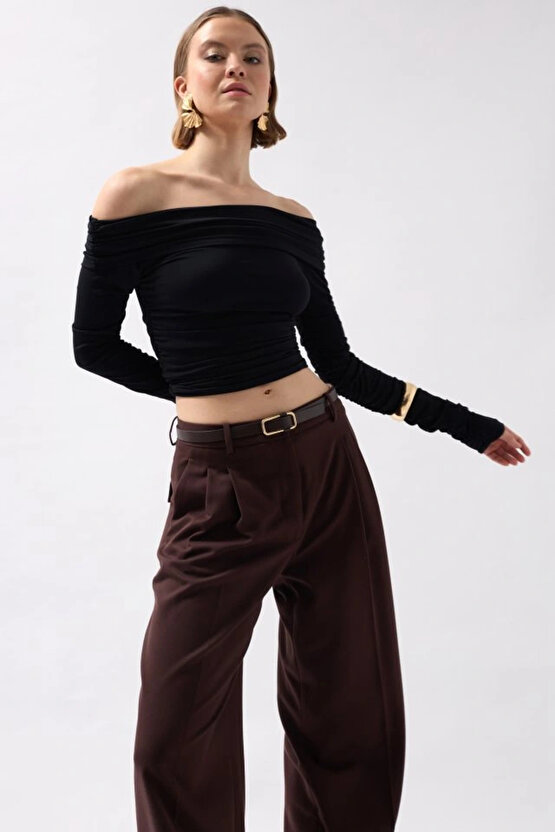 Omuz Dekolte traplez Bluz