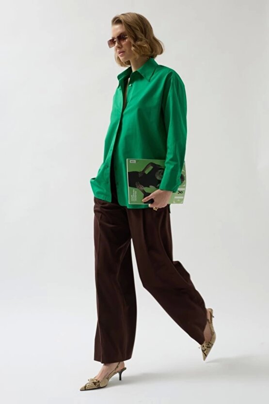 ırt Dekolteli Bağcıklı Gömlek