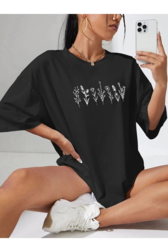 MDB Baskılı Oversize Tshirt iyah