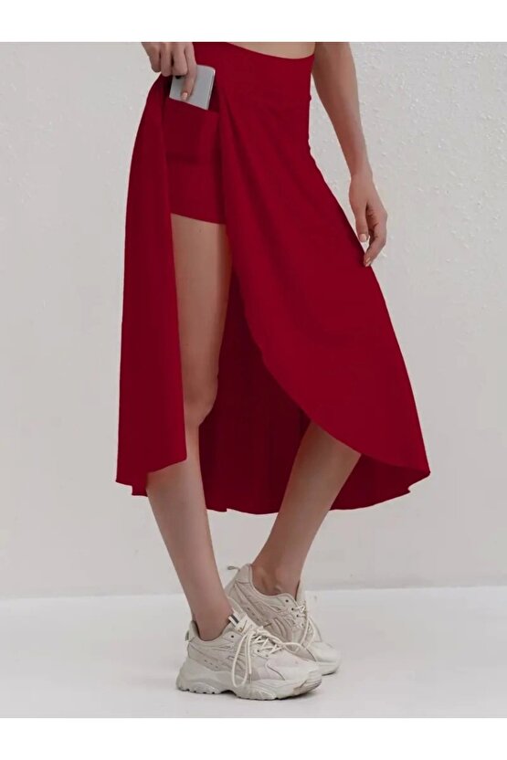 Kadın Cep Detay Taytlı Sandy Etek