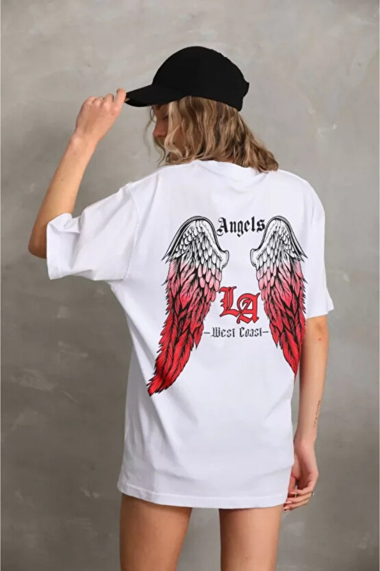 MDB Unisex Baskılı Oversize Thirt Beyaz