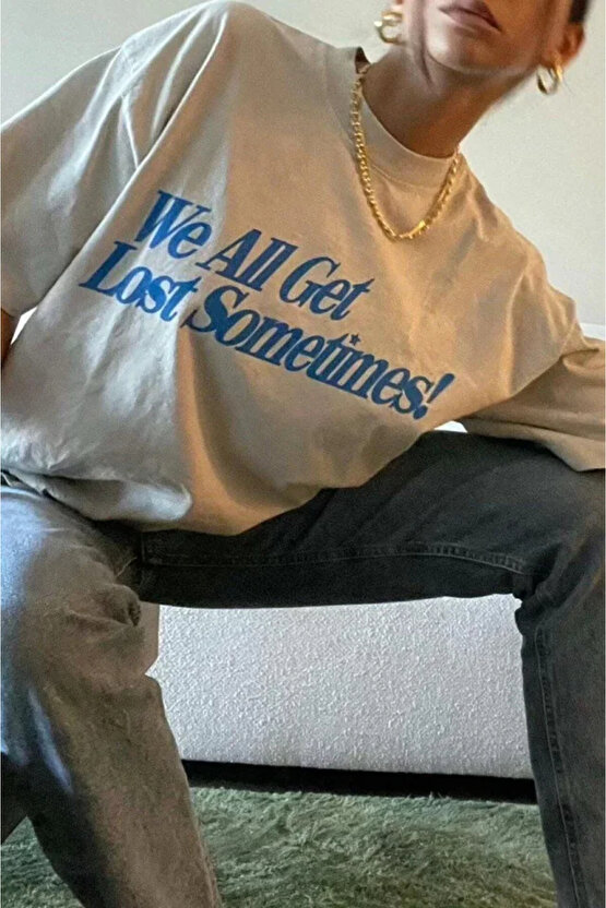 MDB Unisex Baskılı Oversize Thirt Beyaz