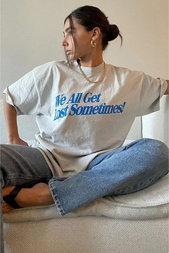 MDB Unisex Baskılı Oversize Thirt Beyaz