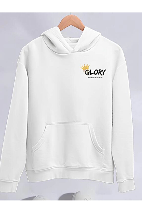 MDB Kışlık Üç İplik Kapşonlu weathirt Beyaz