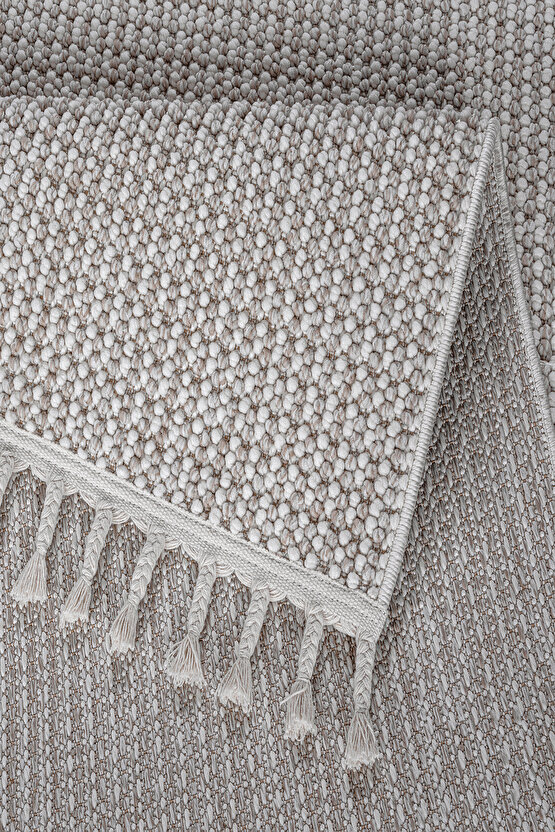 Mumbai 256 Bej - Beyaz Yumuşak Dokulu Halı Kilim Salon Mutfak Koridor  Yolluk Dokuma Makine Halısı