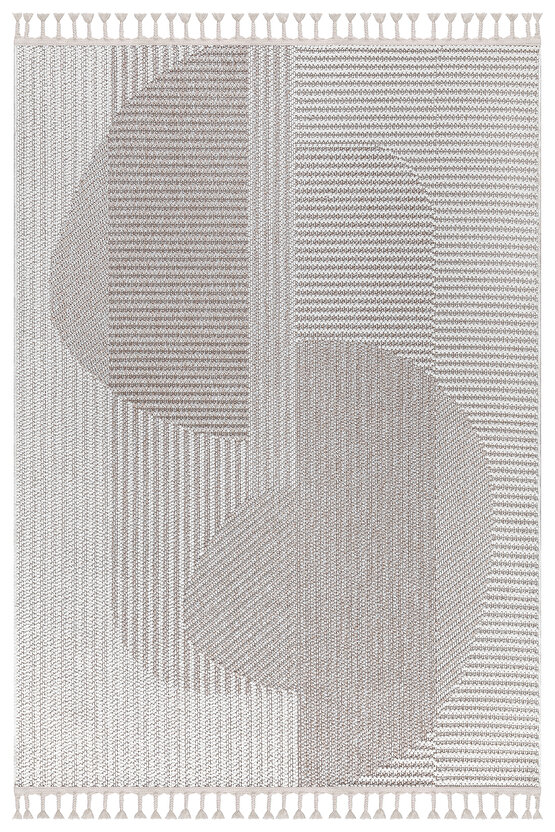 Mumbai 321 Bej - Beyaz Yumuşak Dokulu Halı Kilim Salon Mutfak Koridor  Yolluk Dokuma Makine Halısı