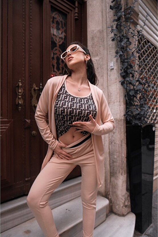 Edolika Kadın Uzun Kollu Krep üçlü Takım