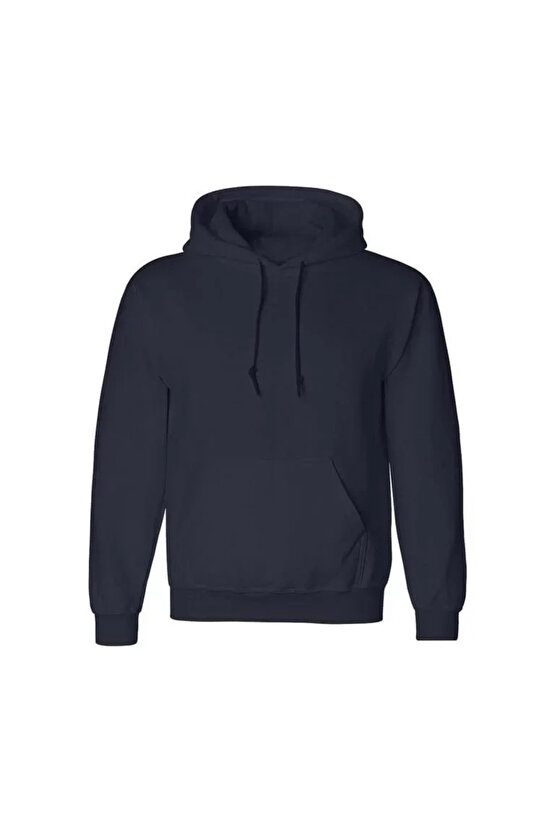 Erkek Uzun Kol Kapşonlu Basic Sweatshirt hoodie - Lacivert