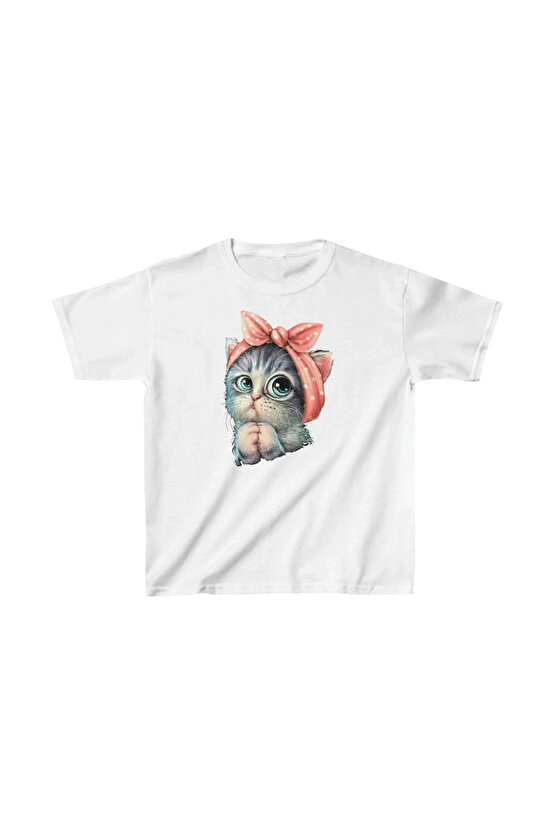 Çocuk Unisex Baskılı T-Shirt - Beyaz