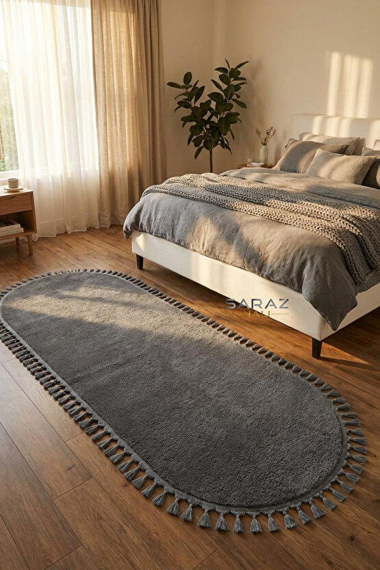 Erkek Sırt Baskılı Oversize Üç İplik Kapüşonlu Sweatshirt - Siyah