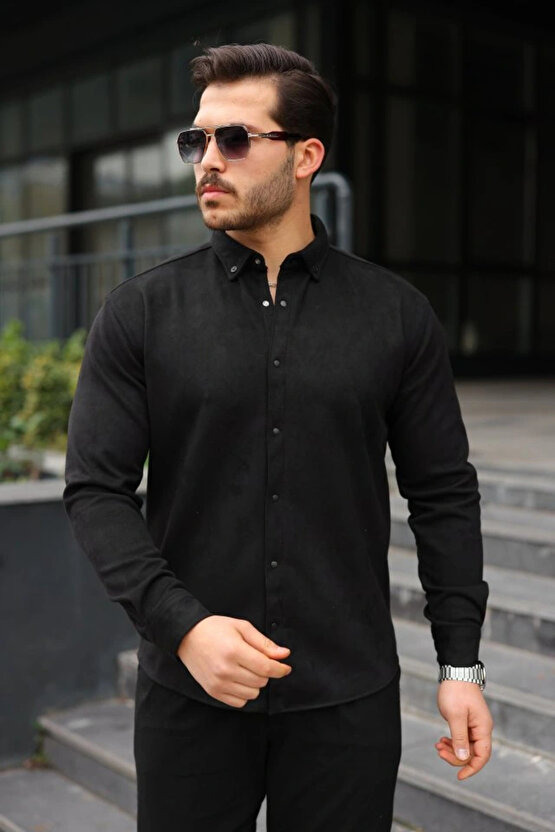 Erkek Uzun Kollu Süet Gömlek