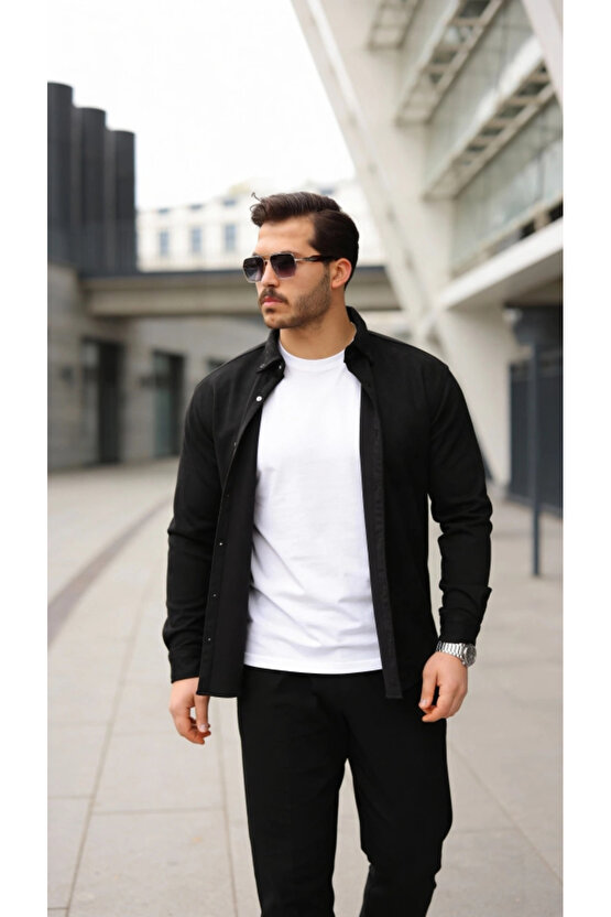 Erkek Uzun Kollu Süet Gömlek