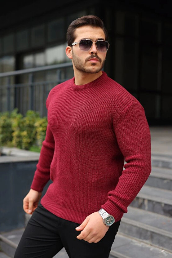 Erkek Bisiklet Yaka Örme Kazak