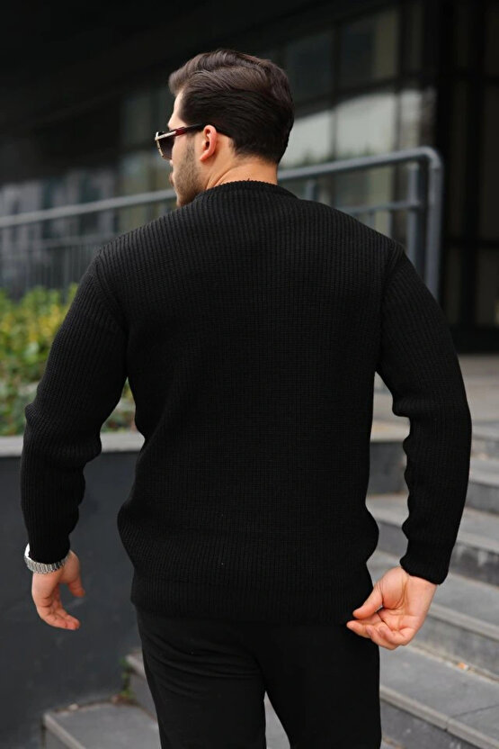 Erkek Bisiklet Yaka Örme Kazak