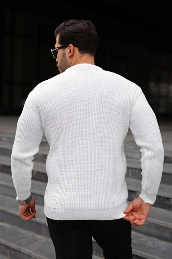 Erkek Bisiklet Yaka Örme Kazak