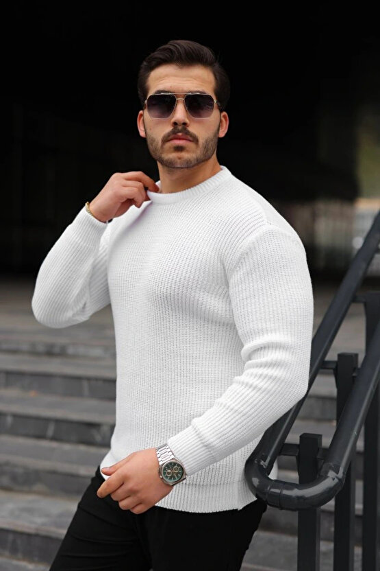 Erkek Bisiklet Yaka Örme Kazak