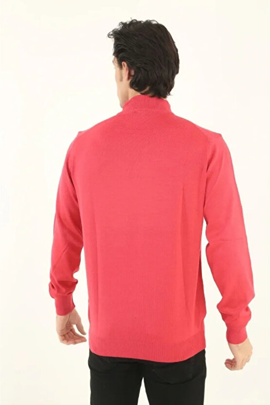 Erkek Yarım Boğaz Triko Kazak Yumuşak Dokulu Pamuklu Ince Dokuma, Uzun Kollu Rahat Regular Kalıp - P