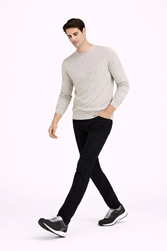 Erkek Bisiklet Yaka Triko Kazak yumuşak dokulu Pamuklu ince Dokuma, uzun kollu Rahat Regular kalıp -