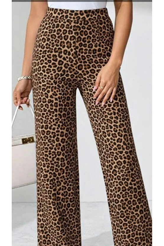 Kadın Yüksek Bel Paçaya Doğru Geniş Dalgıç Pantolon