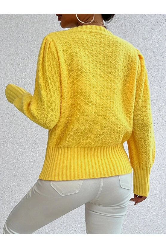 Kadın Uzun Kollu Bisiklet Yaka Triko Bluz