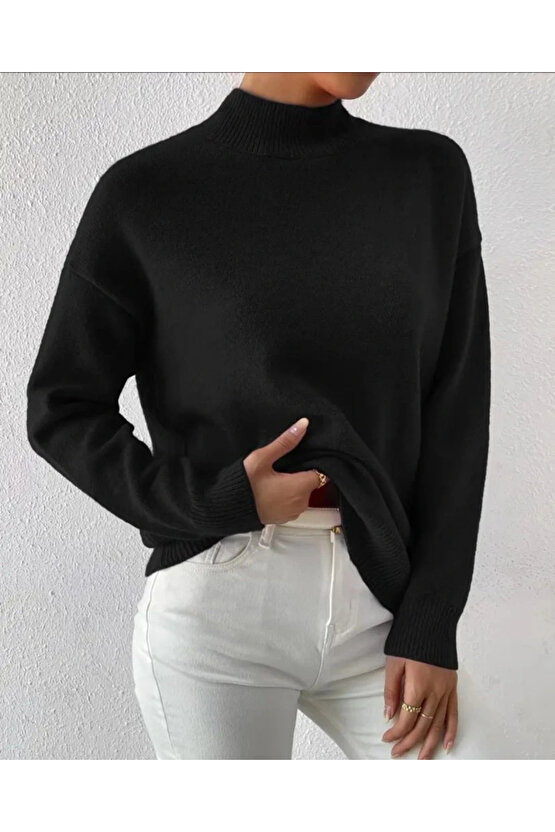 Kadın Uzun Kollu Balıkçı Yaka Triko Bluz