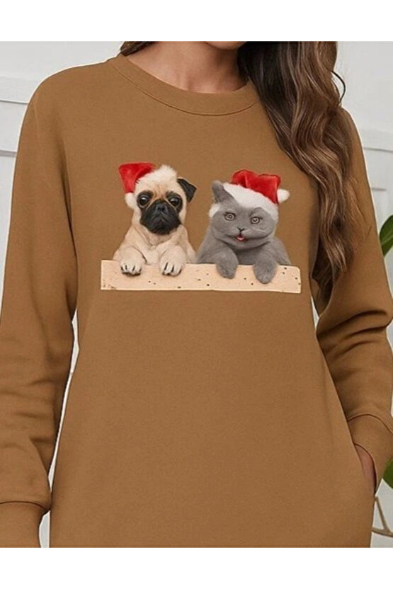 Kadın Uzun Kollu Bisiklet Yaka Desenli Viskon Iki Iplik Bluz