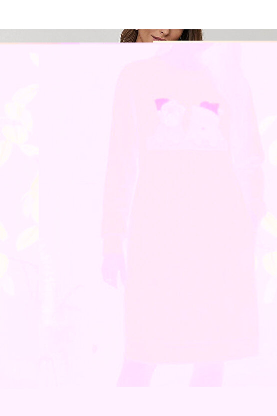 Kadın Uzun Kollu Bisiklet Yaka Desenli Viskon Iki Iplik Bluz