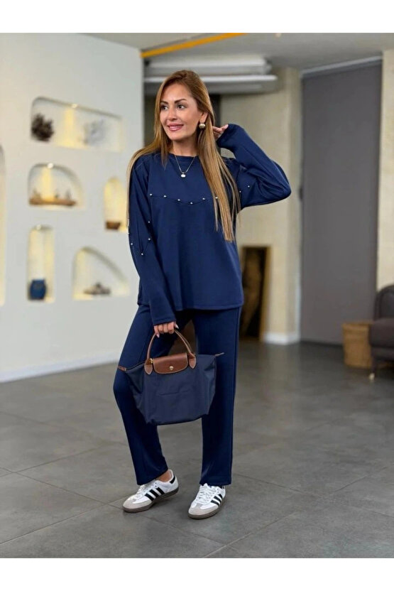 Kadın Inci Detay Modal Kumaş Ikili Takım