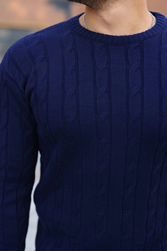 Erkek örgü Desen Bisiklet Yaka Kazak