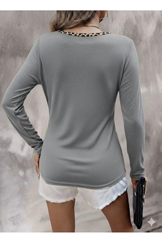 Kadın Uzun Kollu V Yakalı Kaşkorse Bluz