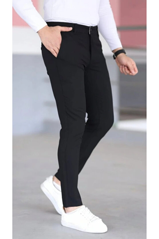 Erkek Slim Fit Likralı Gabardin Pantolon