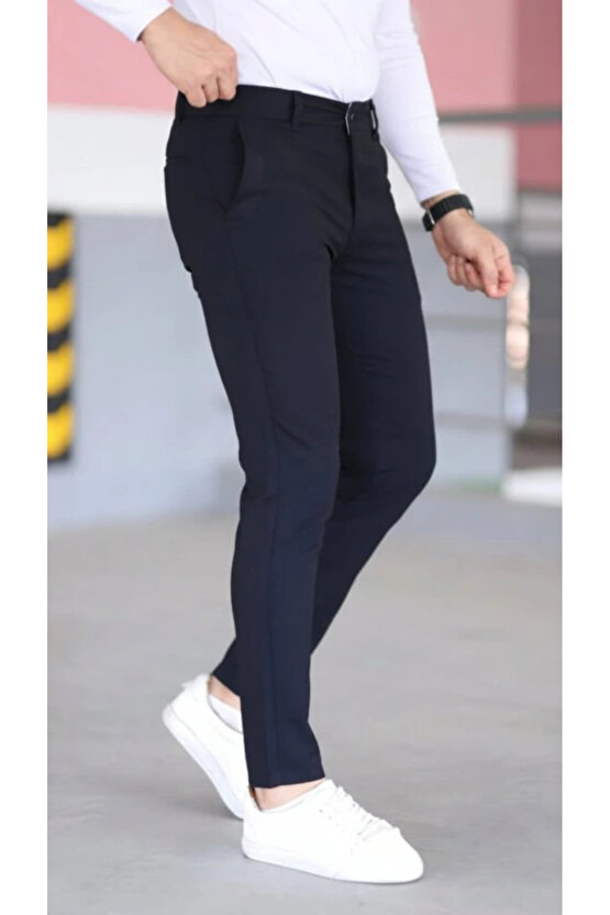 Erkek Slim Fit Likralı Gabardin Pantolon