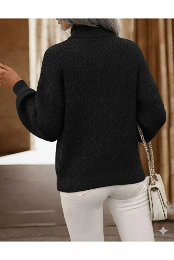 Kadın Uzun Kollu Balıkçı Yaka Triko Bluz