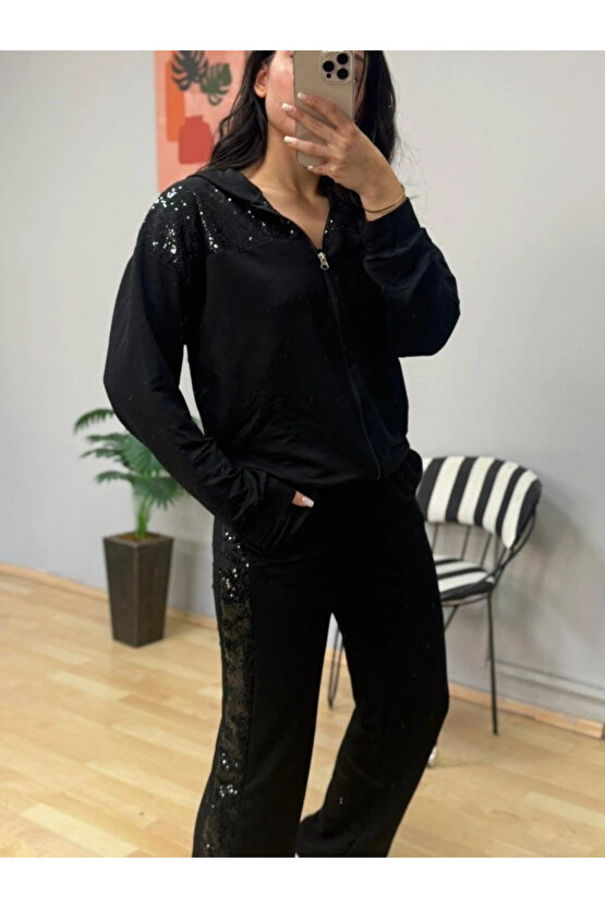 Kadın Iki Iplik Kumaş Pul Ve Fermuar Detaylı Ikili Takım