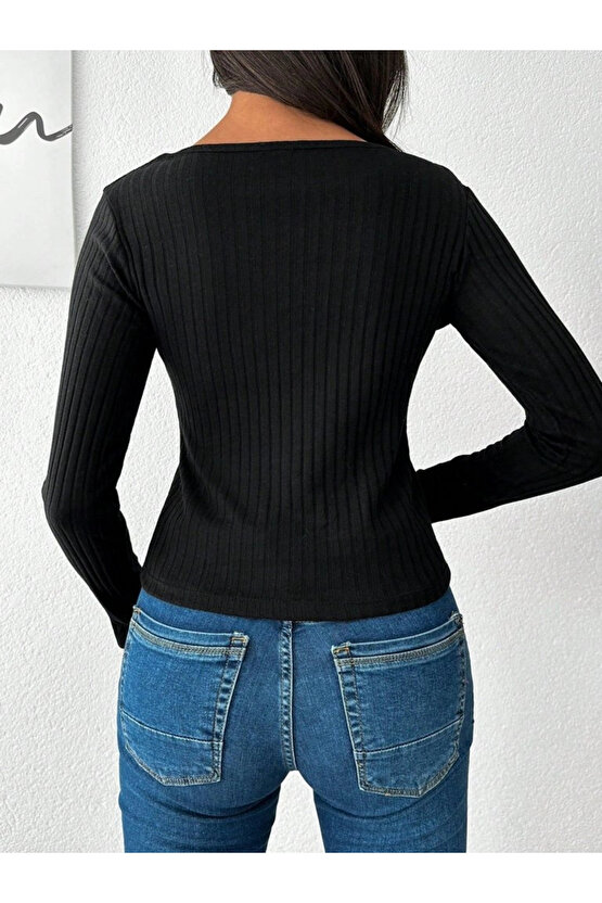 Kadın Uzun Kollu Kaşkorse Bluz