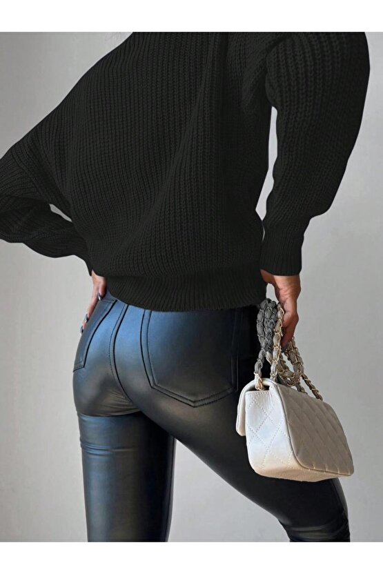 Düğme Detay Triko Bluz