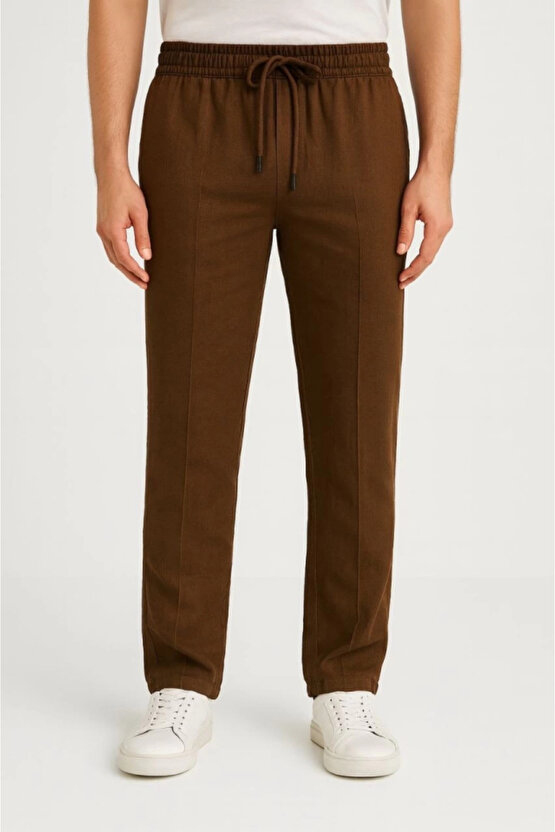 MDB Erkek Keten Pantolon – Cepli, Beli astikli Ve Bağcıklı, Nefes Alan Rahat Kalıp, Yazlık Ve Baharl