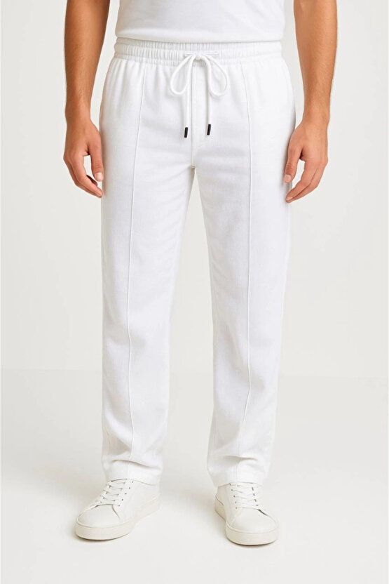 MDB Erkek Keten Pantolon – Cepli, Beli astikli Ve Bağcıklı, Nefes Alan Rahat Kalıp, Yazlık Ve Baharl