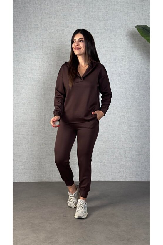 EQURİ Kadın Uzun Kollu Kapüşonlu Ikili Takım
