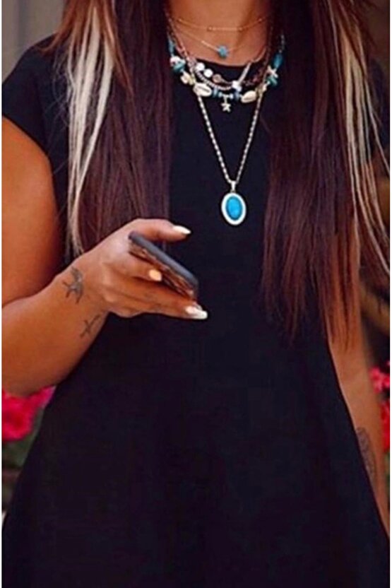 Kadın Kısa Kollu Asimetrik Viskon Kumaş Bluz