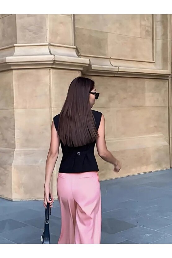 EQURİ Kadın Sıfır Kollu önden Düğmeli Atlas Yelek