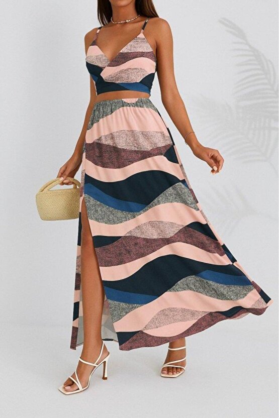 Edolika Kadın Kolsuz Askılı Crop Ikili Süprem Takım