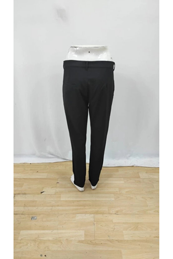 Erkek Belden Düğmeli Cepli Dokuma Pantolon