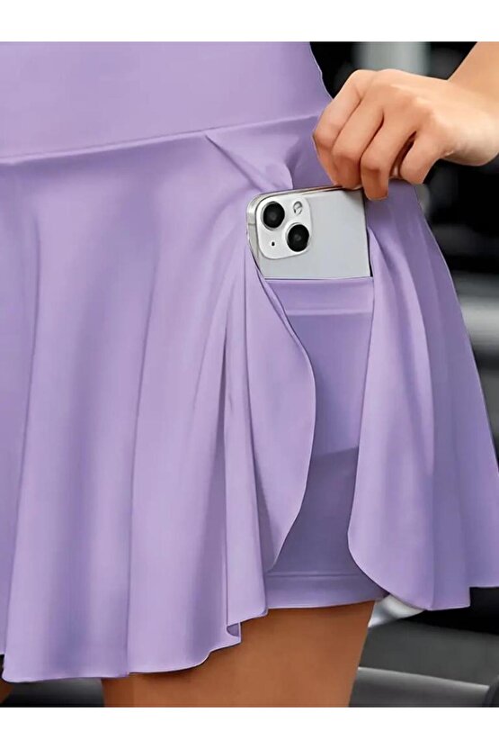 Kadın Yüksek Bel Cepli Sandy Short Etek