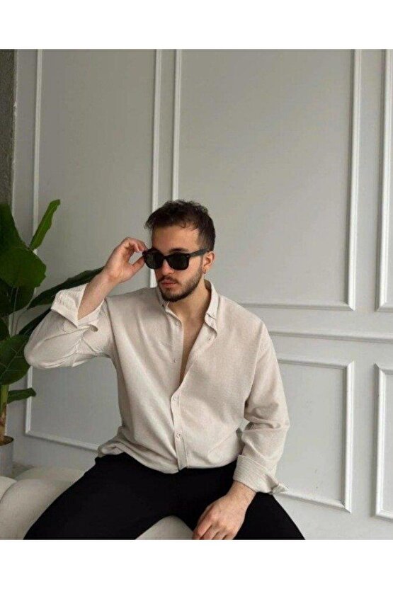 Erkek Uzun Kollu Regular Sofya Keten Gömlek