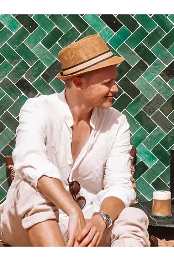 Erkek Uzun Kollu Hakim Yaka Düğmeli Erkek Müslim Gömlek