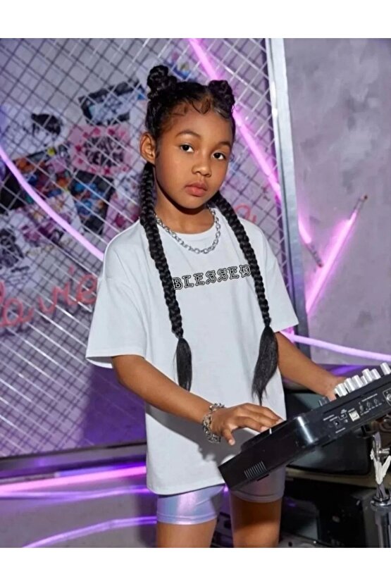 Çocuk Unisex Baskılı T-Shirt - Beyaz